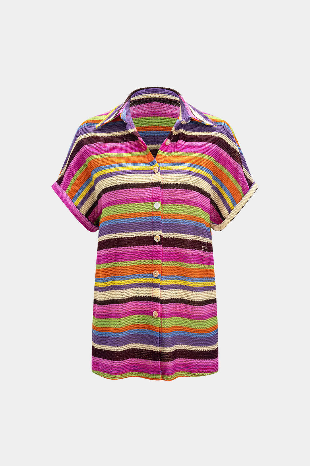 Knit Contrast V-Neck Top And Drawstring Shorts Set