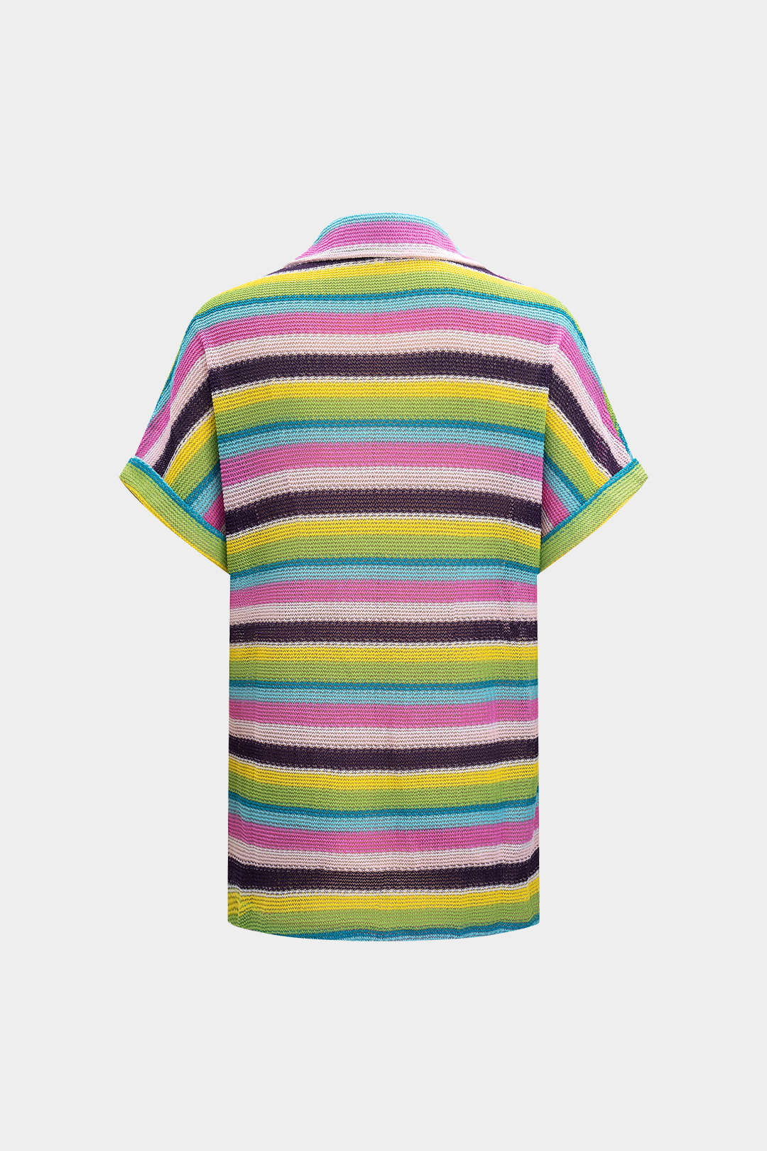 Knit Contrast V-Neck Top And Drawstring Shorts Set