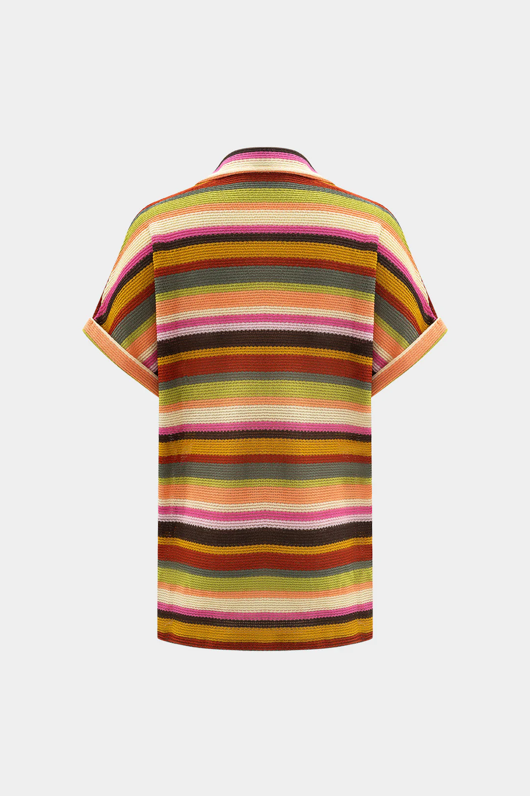 Knit Contrast V-Neck Top And Drawstring Shorts Set