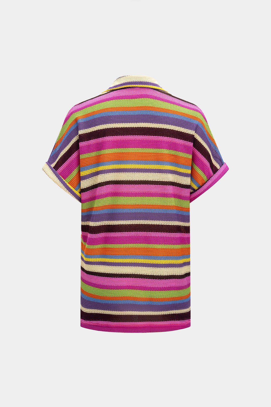 Knit Contrast V-Neck Top And Drawstring Shorts Set