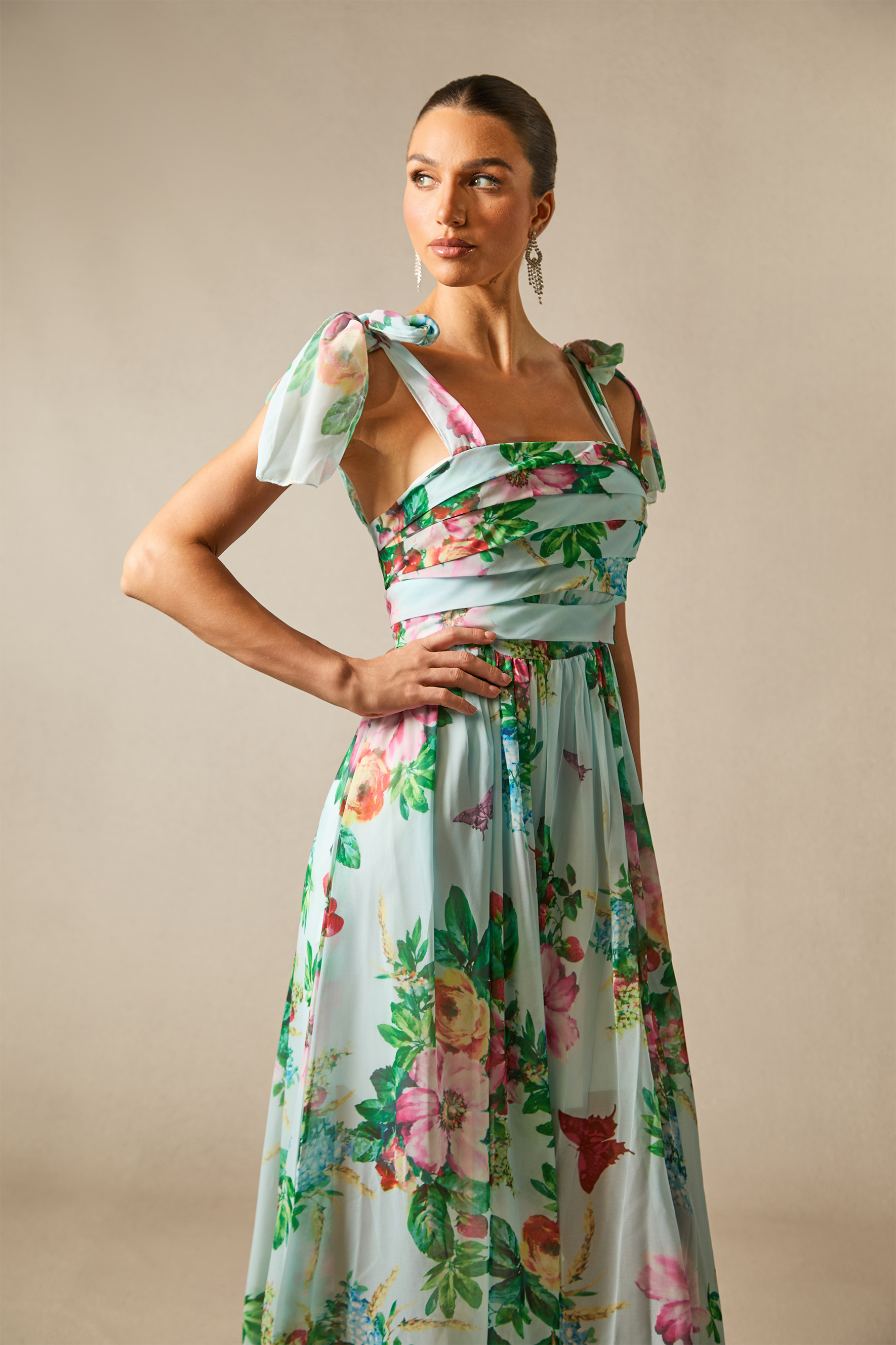 Printed Strap Maxi Dress